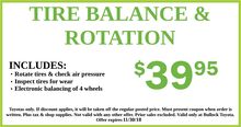 Tire Balance & Rotation Tire Balance & Rotation