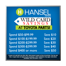 Wild Card Savings in the Parts Department! Wild Card Savings in the Parts Department!