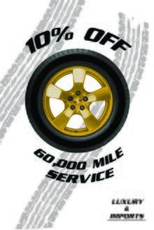 10% off 60K scheduled maintenance. 10% off 60K scheduled maintenance.