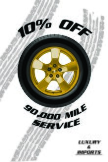 10% off 90K scheduled maintenance. 10% off 90K scheduled maintenance.