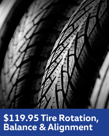 $119.95 Tire Rotation, Balance and Alignment - VW $119.95 Tire Rotation, Balance and Alignment - VW
