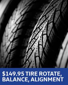 $149.95 Tire Rotation, Balance and Alignment - Volkswagen $149.95 Tire Rotation, Balance and Alignment - Volkswagen