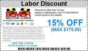 15% OFF LABOR (MAX $175.00) 15% OFF LABOR (MAX $175.00)