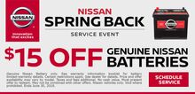 $15 Off Genuine Nissan Batteries $15 Off Genuine Nissan Batteries