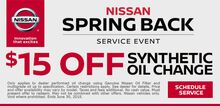 $15 Off Synthetic Oil Chage $15 Off Synthetic Oil Chage