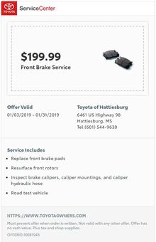 $199.99 Front Brake Service $199.99 Front Brake Service