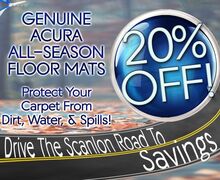 20% OFF Genuine Acura All-Season Floor Mats! 20% OFF Genuine Acura All-Season Floor Mats!