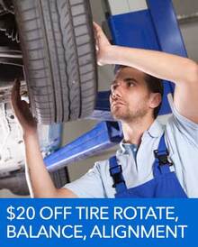 $20 OFF Tire Rotate, Balance, and Alignment - Honda $20 OFF Tire Rotate, Balance, and Alignment - Honda