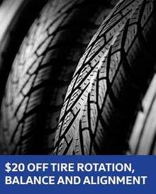 $20 OFF Tire Rotation, Balance and Alignment - VW $20 OFF Tire Rotation, Balance and Alignment - VW