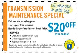 $20 off Transmission Maintenance $20 off Transmission Maintenance