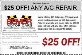 $25.00 OFF A/C SERVICE $25.00 OFF A/C SERVICE
