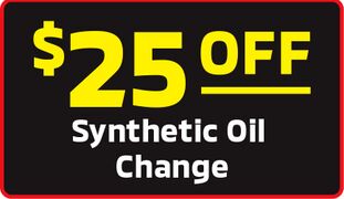 $25.00 Off Synthetic Oil Change Special $25.00 Off Synthetic Oil Change Special