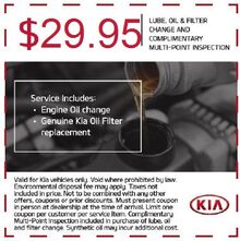 $29.95 Lube Oil & Filter Change $29.95 Lube Oil & Filter Change
