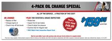 4 - Pack Oil Change Special 4 - Pack Oil Change Special