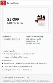 $5 OFF 5,000 Mile Service $5 OFF 5,000 Mile Service