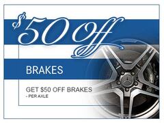 $50 OFF Per Axle - Front or Rear Brake Pad Replacement $50 OFF Per Axle - Front or Rear Brake Pad Replacement