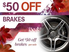 $50 OFF Per Axle - Front or Rear Brake Pad Replacement $50 OFF Per Axle - Front or Rear Brake Pad Replacement