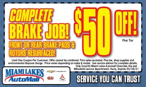 $50 Off Complete Brake Job $50 Off Complete Brake Job