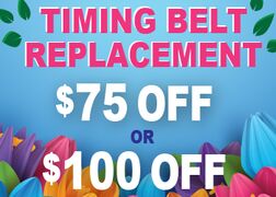 $75-$100 OFF Timing Belt Replacement $75-$100 OFF Timing Belt Replacement