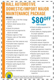 $80 off Major Mainenance Package $80 off Major Mainenance Package