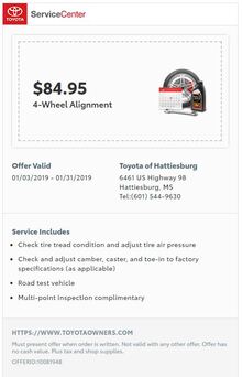 $84.95 4-Wheel Alignment $84.95 4-Wheel Alignment