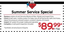 $89.99 Summer Service Special $89.99 Summer Service Special
