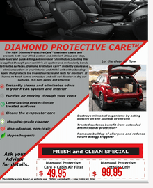 $99.95 Diamond Protective Care + Cabin Air Filter $99.95 Diamond Protective Care + Cabin Air Filter
