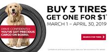 BUY 3 TIRES & GET THE 4TH FOR $1!!! BUY 3 TIRES & GET THE 4TH FOR $1!!!
