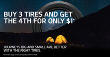 BUY 3 TIRES AND GET THE 4TH FOR ONLY $1 BUY 3 TIRES AND GET THE 4TH FOR ONLY $1