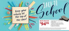 Back to School Brake Special Back to School Brake Special