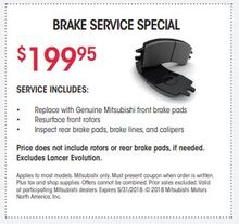 Brake Service Special Brake Service Special