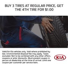 Buy 3 Tires Get 4th tire for a $1.00 Buy 3 Tires Get 4th tire for a $1.00