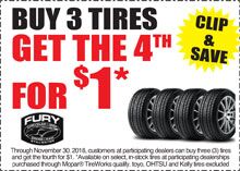 Buy 3 Tires Get the 4th Tire For $1 Buy 3 Tires Get the 4th Tire For $1
