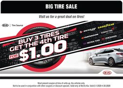 Buy 3 Tires Get the 4th Tire For $1.00 Buy 3 Tires Get the 4th Tire For $1.00