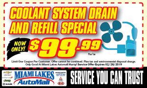 Coolant System Service Special Coolant System Service Special