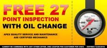 FREE 27 POINT INSPECTION with purchase of an oil change FREE 27 POINT INSPECTION with purchase of an oil change