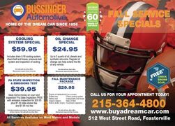 Fall Service Specials Fall Service Specials