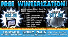 Free Winterization! Free Winterization!