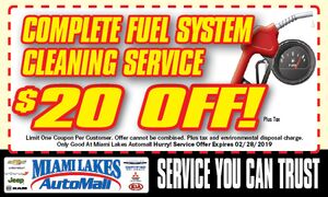 Fuel System Cleaning Special Fuel System Cleaning Special