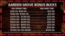 Garden Grove Bonus Bucks Garden Grove Bonus Bucks