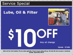 Lube, Oil & Filter Lube, Oil & Filter