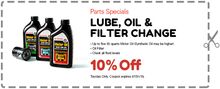 Lube, Oil & Filter Change Lube, Oil & Filter Change