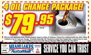 Oil Change Package Special Oil Change Package Special
