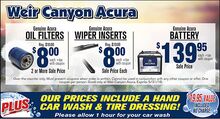 Oil Filters, Wiper Inserts and Battery Specials Oil Filters, Wiper Inserts and Battery Specials