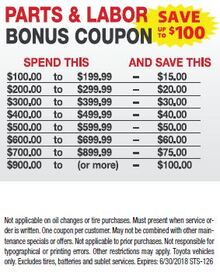 Parts & Labor Bonus Coupon Parts & Labor Bonus Coupon