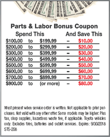 Parts & Labor Bonus Coupon Parts & Labor Bonus Coupon