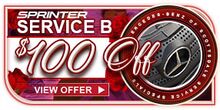 SPRINTER $100.00 OFF B-Service SPRINTER $100.00 OFF B-Service