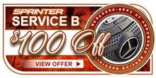 SPRINTER $100.00 OFF B-Service SPRINTER $100.00 OFF B-Service