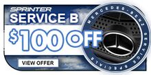 SPRINTER $100.00 OFF B-Service SPRINTER $100.00 OFF B-Service