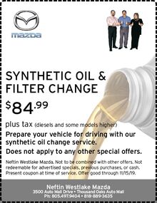 SYNTHETIC OIL & FILTER CHANGE SYNTHETIC OIL & FILTER CHANGE